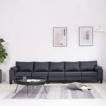 Canapea cu 5 locuri, gri închis, 310 x 70 x 75 cm
