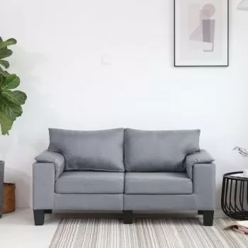 Canapea cu 2 locuri, gri deschis, 145 x 70 x 75 cm