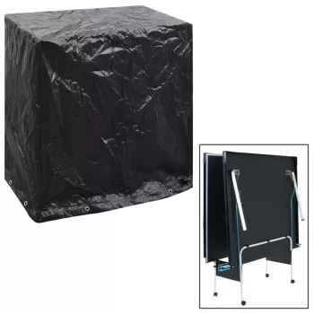 Husa mobilier gradina masa tenis 2 buc, negru, 160 x 55 x 182 cm