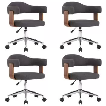 Set 4 bucati scaune pivotante de masa, gri, 49.5 x 51.5 x 115.5 cm
