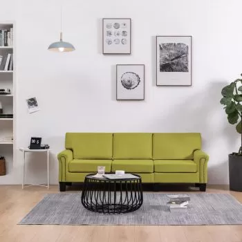 Canapea cu 3 locuri, verde, 198.5 x 70 x 75 cm