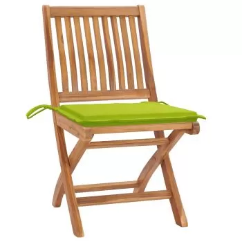 Set 2 bucati scaune gradina cu perne verde aprins, verde deschis