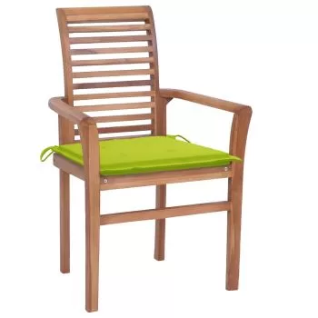 Set 2 bucati scaune bucatarie cu perne verde aprins, verde deschis