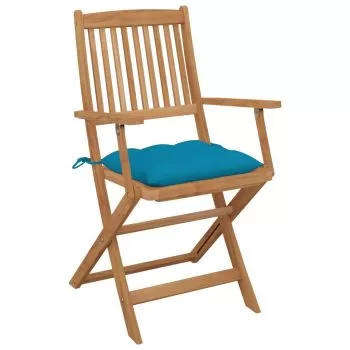 Set 4 bucati scaune gradina pliabile, albastru deschis