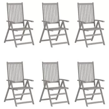 Set 6 bucati scaune gradina rabatabile cu perne, verde deschis