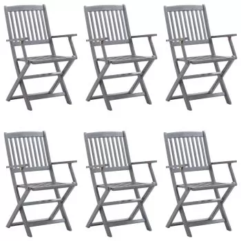 Set 6 bucati scaune pliabile de exterior, antracit
