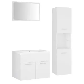 Set mobilier de baie, alb, 60 x 38.5 x 46 cm