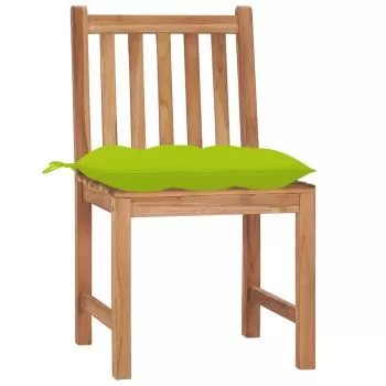 Set 4 bucati scaune de gradina cu perne, verde deschis