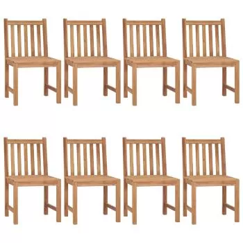 Set 8 bucati scaune de gradina cu perna, negru