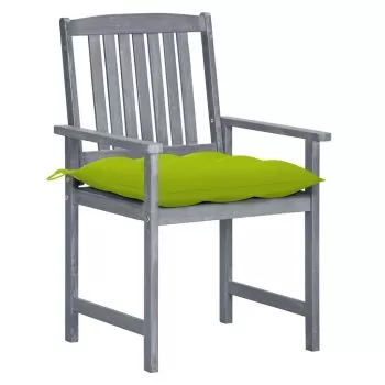 Set 8 bucati scaune gradina cu perne, verde deschis