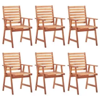 Set 6 bucati scaune de exterior cu perne, bordo