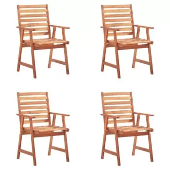 Set 4 bucati scaune de exterior cu perne, gri taupe