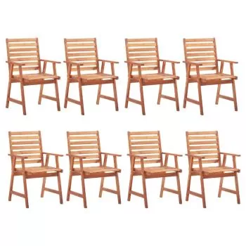 Set 8 bucati scaune de exterior cu perne, model rosu