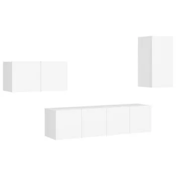 Set dulapuri TV, 4 piese, alb, 30.5 x 30 x 60 cm