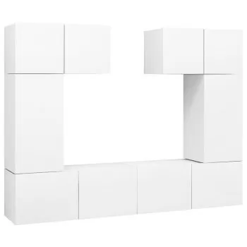 Set dulapuri TV, 6 piese, alb, 30.5 x 30 x 60 cm