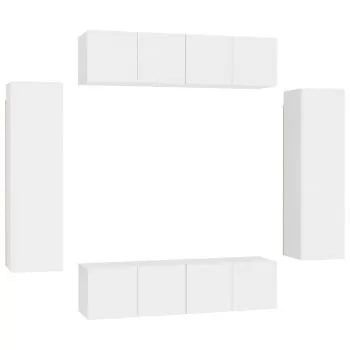 Set de dulapuri TV, 6 piese, alb, 60 x 30 x 30 cm 
