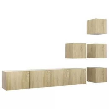 Set de dulapuri TV, 6 piese, stejar sonoma, 80 x 30 x 30 cm