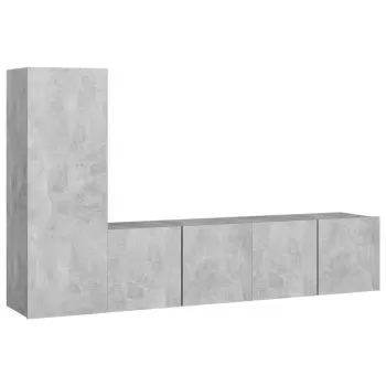 Set dulapuri TV, 3 piese, gri beton, 60 x 30 x 30 cm