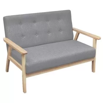 Canapea cu 2 locuri, gri deschis, 113.5 x 67 x 73.5 cm