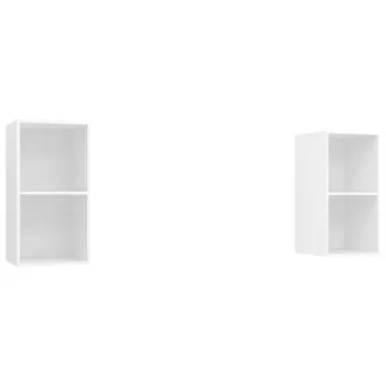 Set 2 bucati dulapuri tv montaj pe perete, alb, 37 x 37 x 72 cm