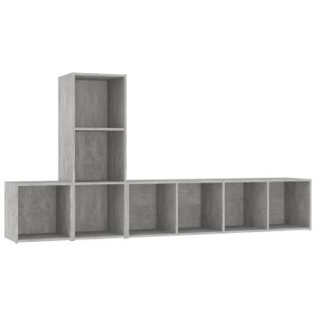Set de dulapuri TV, 3 piese, gri beton, 37 x 35 x 37 cm