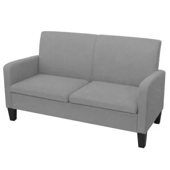 Canapea cu 2 locuri, gri deschis, 135 x 65 x 76 cm