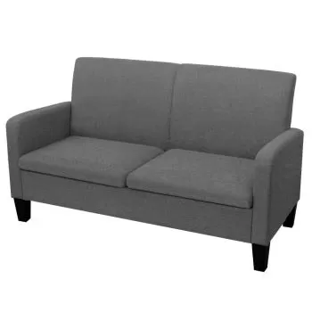 Canapea cu 2 locuri, gri închis, 135 x 65 x 76 cm