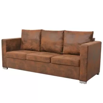 Canapea cu 3 locuri, maro, 191 x 73 x 82 cm