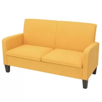 Canapea cu 2 locuri, galben, 135 x 65 x 76 cm