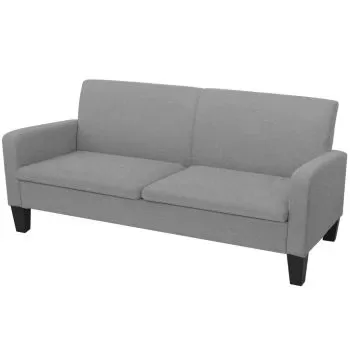 Canapea cu 3 locuri, gri deschis, 180 x 65 x 76 cm