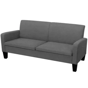 Canapea cu 3 locuri, gri închis, 180 x 65 x 76 cm