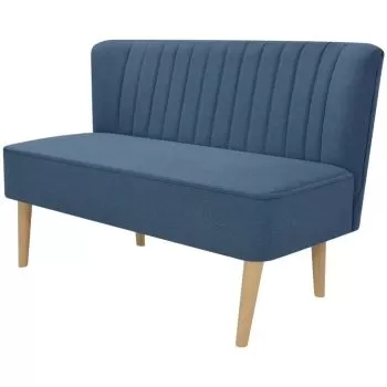 Canapea cu material textil, albastru, 117 x 55.5 x 77 cm