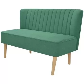 Canapea cu material textil, verde, 117 x 55.5 x 77 cm