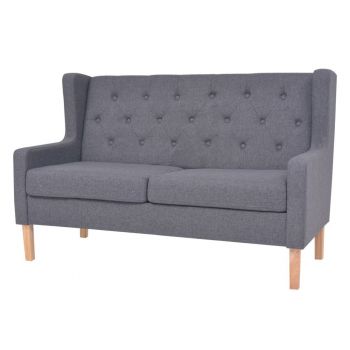 Canapea cu 2 locuri, gri, 140 x 68 x 90 cm