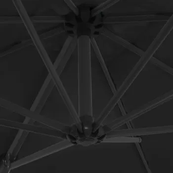 Umbrelă în consolă cu stâlp din oțel, negru, 250x250 cm