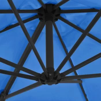 Umbrelă în consolă stâlp din oțel, albastru azuriu, 250x250 cm