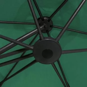 Umbrelă de soare de exterior cu stâlp din oțel, verde, 300 cm