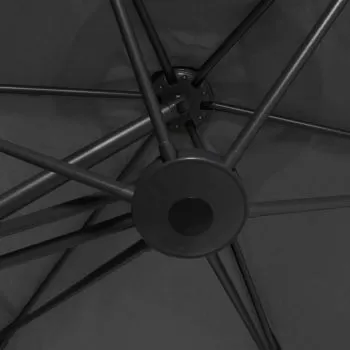 Umbrelă soare de exterior, stâlp din oțel, antracit, 300x250 cm