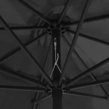 Umbrelă de soare de exterior, stâlp metalic, antracit, 400 cm