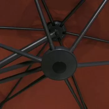 Umbrelă soare de exterior cu stâlp din oțel, cărămiziu, 300 cm