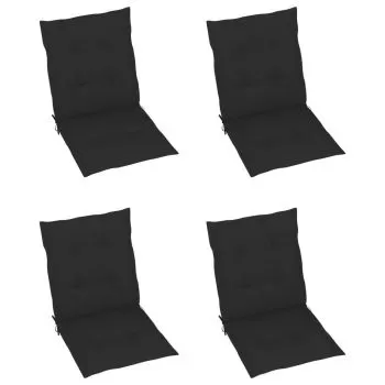 Set 4 bucati perne scaun de gradina, negru, 100 x 50 x 3 cm