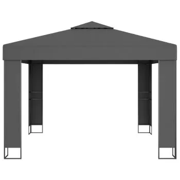 Pavilion cu acoperis dublu, antracit, 3 x 3 m