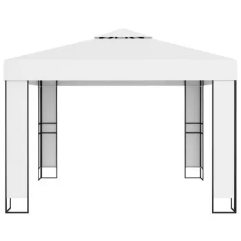 Pavilion cu acoperis dublu, alb, 3 x 3 m