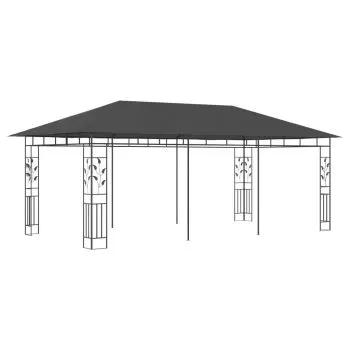Pavilion cu plasa anti-tantari, antracit, 6 x 3 x 2.73 m