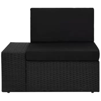 Canapea de colt modulara cu cotiera dreapta, negru