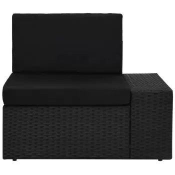 Canapea de colt modulara cu cotiera stanga, negru