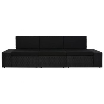Canapea modulara cu 3 locuri, negru