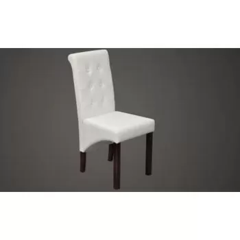 Set 2 bucati scaune de bucatarie, alb, 43 x 52 x 95 cm