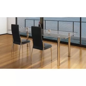 Set 2 bucati scaune de bucatarie, negru, 54 x 43 x 100 cm