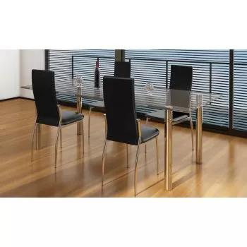 Set 4 bucati scaune de bucatarie, negru, 54 x 43 x 100 cm